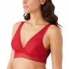 Best Pirce 🔥 B.tempt'd B.tempt’d By Wacoal 👩 Women's No Strings Attached Lace Bralette Crimson Red ✨