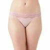 Promo ✨ B.tempt'd B.adorable Lace-Waistband Thong Underwear 933182 Silver Pink ⌛